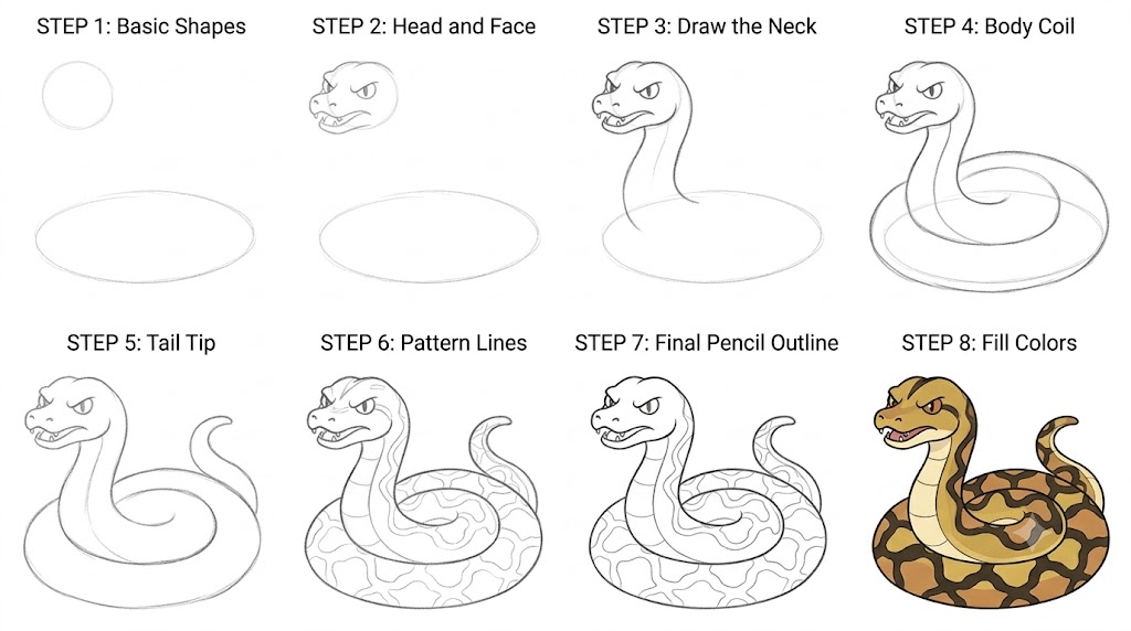 Angry Reticulated python snake